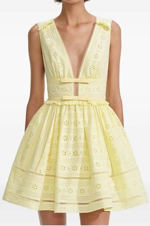 Self Portrait Abito in cotone - Giallo