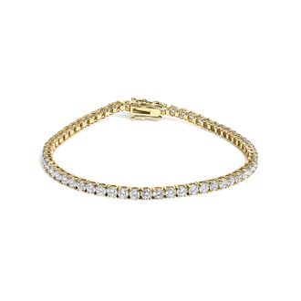 House of Brilliance 14K Yellow Gold Classic 5.00 Cttw Diamond Tennis Bracelet