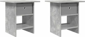 vidaXL Mesita De Noche 2 Uds. Gris Concreto 41 X 40 X 45 Cm Vidaxl