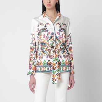 Etro Etro Hemdjacke mit Paisley-Print und G&uuml;rtel