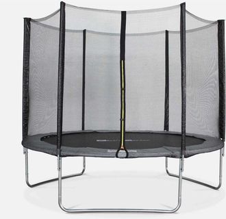 Sweeek Sweeek - Cama El&aacute;stica Con Protecci&oacute;n Red De 305cm, Mars, Gris, 303x303x78 Cm