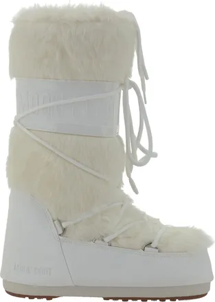 Moon Boot Womens Boots Icon Faux Fur Optical White Modacrylic