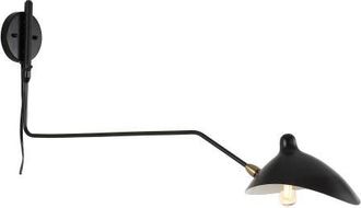 Jonathan Y Designs Frank 35 Iron Retro Swing LED Wall Sconce in Black/brass Gold at Nordstrom