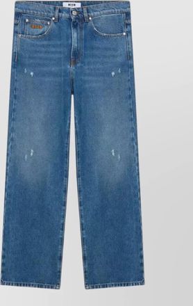 Msgm denim trousers distressed detail belt loops