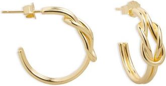Argento Vivo Love Knot Hoop Earrings in Gold at Nordstrom