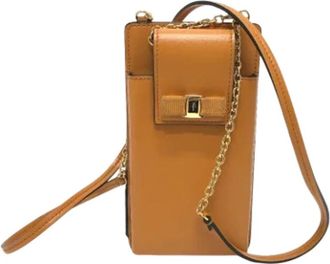 Ferragamo Tweedehands leren schoudertassen - Dames - Vintage Schoudertas - Oranje - ONE Size - Leer - Vintage