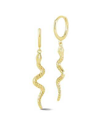 Glaze Jewelry 14K Over Silver Snake Huggie Earrings