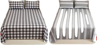 OEM Set Di Lenzuola, Stile Classico, Facile Manutenzione, Grigio Scuro, 206x244 Cm-a