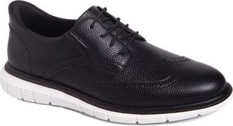 Marc Joseph New York Hill Street Hands Free Technology Leather Wingtip Casual Oxford in Black Grainy Leather at Nordstrom, Size 10.5