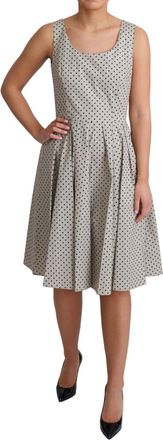 Dolce & Gabbana Beige Polka Dotted Cotton A-Line Womens Dress