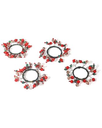Tiramisu Set Of 4 Crimson Berry Luxe Napkin Rings