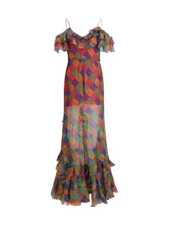 Etro Silk Chiffon Paisley Dress - Multicolor