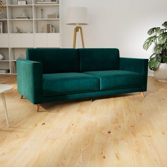 MYCS Sofa 2-Sitzer Samt Petrolblau Samt - Elegantes, gemütliches 2-Sitzer Sofa: Hochwertige Qualität, einzigartiges Design - 185 x 75 x 98 cm, konfigurierb