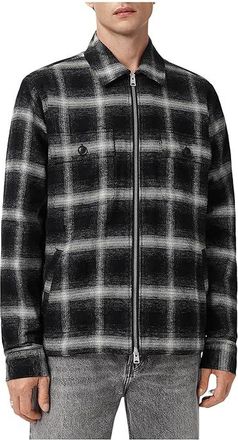 AllSaints Bayo Sherpa Jacket Mens Jacket Black : XL, Cotton/Wool