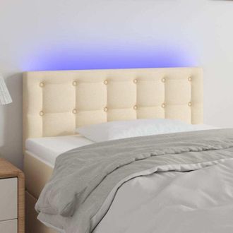 vidaXL Cabecero Con Led De Tela Color Crema 90x5x78/88 Cm Vidaxl