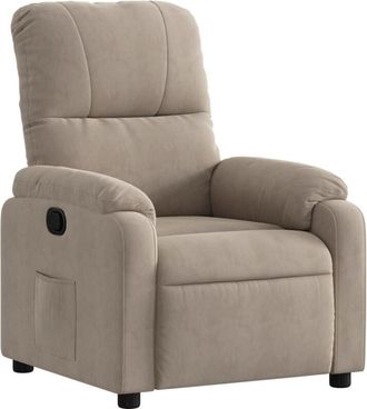 vidaXL Vidaxl - Sillón reclinable tela de microfibra gris taupe