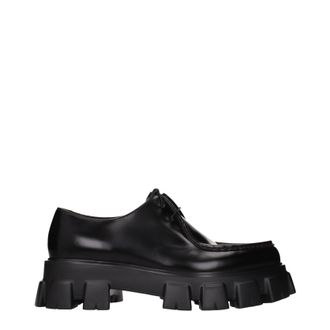 Prada Herrens Derby-Schuhe aus schwarzem Leder