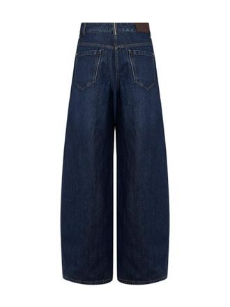 Brunello Cucinelli Womens Jeans Authentic Wide Blue Cotton