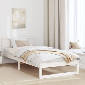 Berkfield Home Bed Frame White Pine wood Single Size Sturdy