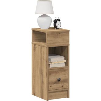 vidaXL Comodini 2 pz con Cassetto Rovere Artigianale 25x31x66 cm vidaXL