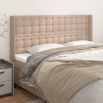 vidaXL Cabecero Con Orejas Cuero Sint&eacute;tico Capuchino 163x16x118/128 Cm Vidaxl