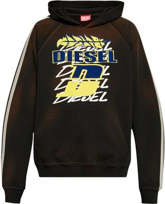 Diesel S-Roxt-Hood-Stripe hoodie - men - Cotton - S - Black