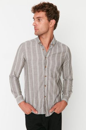 Trendyol Heren Knoopsluiting Standaard mouw Basis Shirt