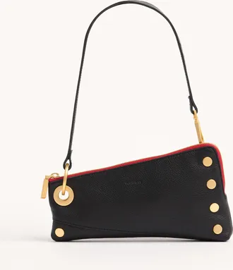 Hammitt Hammitt Nash Pochette Black Brushed Gold Red Zip