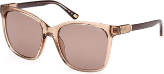 Skechers SE6295 Polarized 45H Womens Sunglasses Brown Size 54