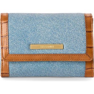 Brahmin Kerra Denim & Croc Embossed Leather Wallet at Nordstrom