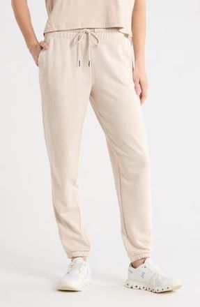 90 Degree by Reflex Stripe French Terry Joggers in Mist Sand-White Dove at Nordstrom Rack, Size X-Small