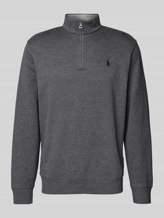 Polo Ralph Lauren Sweatshirt mit kurzem Reißverschluss in Dunkelgrau, Größe XL