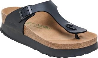 Birkenstock Schoenen, Dames, Zwart, 36 EU, Leer, Platform Sandalen Gizeh
