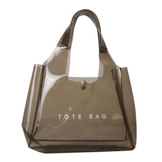 Generic Shoulder Bag for Women Magnetic Closure Bag PVC Large Capacity Clear Tote Bag Storage Pouch Shopping Bag for Work Travel (Grey)