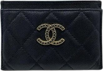 Chanel Pre-owned Card Case - Dames - Vintage Accessoires - Zwart - ONE Size - Leer - Vintage