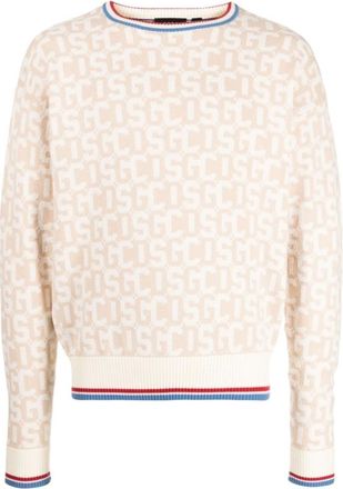 GCDS Intarsia-Knit Logo Jumper, Size Medium