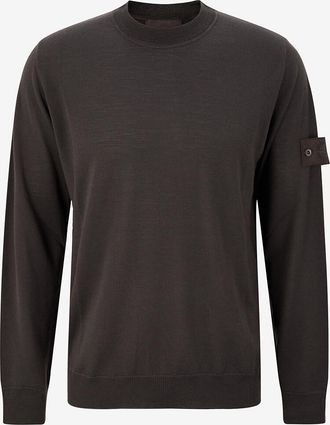 Stone Island Rundhalspullover mit geripptem Kragen aus Jersey