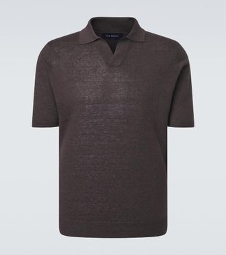 Thom Sweeney Linen and cotton polo shirt