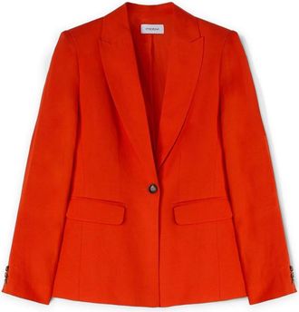 Motivi Linnen Blend Blazer met enkele rij knopen - Dames - Blazers - Rood - S - Linnen - Jassen