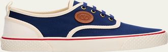 Valentino Garavani Mens Nojoke Canvas Leather VLogo Low-Top Sneakers