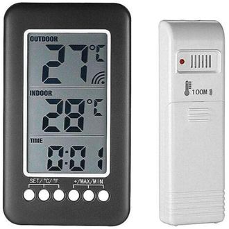 OEM Term&oacute;metro Inal&aacute;mbrico Para Interiores Y Exteriores Con Reloj Digital, Estaci&oacute;n Meteorol&oacute;gica Inal&aacute;mbrica Con Sensor Exterior, Monitor De Temperatura 