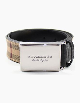 Burberry Mens Burberry George Belt House Check - Black - Size: 105CM