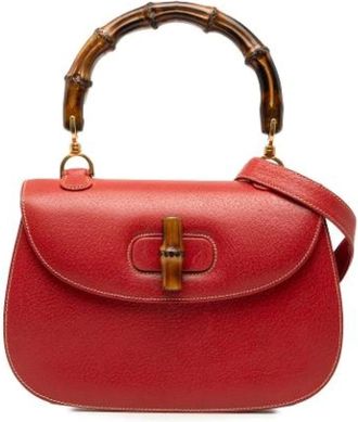 Gucci Pre-owned Handbags, female, Red, Size: ONE SIZE Pre-owned Vintage Leather Handbag