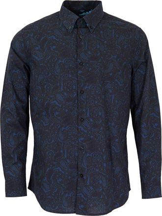 Lords of Harlech Morris Button-Up Shirt in Madrid Paisley Navy at Nordstrom, Size Xx-Large