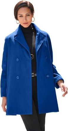 Jessica London A-Line Wool Peacoat in Dark Sapphire at Nordstrom, Size 14
