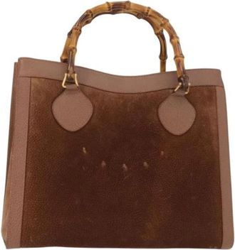 Gucci Pre-owned Handbags, female, Brown, Size: ONE SIZE Pre-owned Suede Handbag