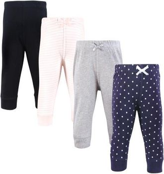 Hudson Baby 4Pk Collection of Versatile Pants Bottoms in Navy Dot Pink Stripe at Nordstrom, Size 3T