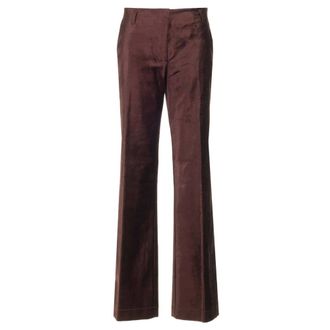 Forte_Forte Stretch Velvet Trumpet Trousers - female - Forte Forte - Wide Trousers - Brown - M - Trousers