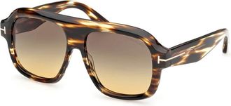 Tom Ford Rhonda Zonnebrillen - unisex - Zonnebrillen - Bruin - 56 MM - Accessoires