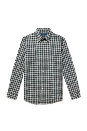 Polo Ralph Lauren Button-Down Collar Logo-Embroidered Checked Cotton Shirt